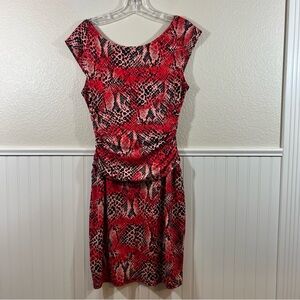 Bisou Bisou Red Snakeskin Print Dress Size 6